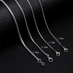 Stainless Steel Snake Chain Necklace Men Women
