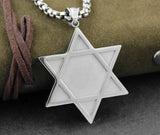 Men's Stainless Steel Magen Star of David Pendant Necklace