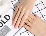 Titanium Steel Couple Rings Silver/Gold Layered Infinity Wedding Ring