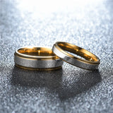 Titanium Steel Couple Rings Silver/Gold Layered Infinity Wedding Ring