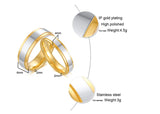 Titanium Steel Couple Rings Silver/Gold Layered Infinity Wedding Ring