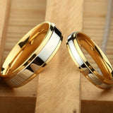 Titanium Steel Couple Rings Silver/Gold Layered Infinity Wedding Ring