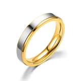 Titanium Steel Couple Rings Silver/Gold Layered Infinity Wedding Ring