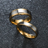 Titanium Steel Couple Rings Silver/Gold Layered Infinity Wedding Ring