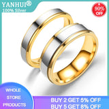 Titanium Steel Couple Rings Silver/Gold Layered Infinity Wedding Ring