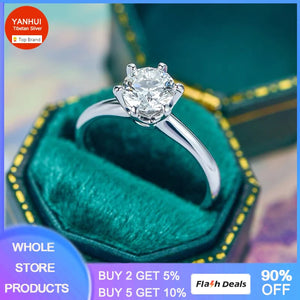 Tibetan Silver Wedding Band 2.0ct Cubic Zircon Ring Women