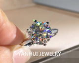 Tibetan Silver Wedding Band 2.0ct Cubic Zircon Ring Women