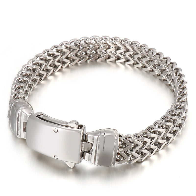 Never Fade Wristband Mesh Link Chain Men Bracelet Stainless Steel Man Bracelets