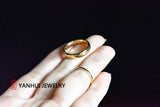 Yellow Stainless Steel Rings Engagement Band Wedding Jewelry