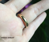 Yellow Stainless Steel Rings Engagement Band Wedding Jewelry