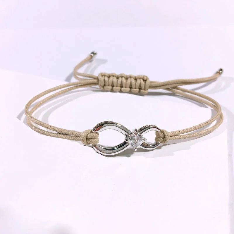 Eternal Love Woven Bracelet Set with Crystals - Wedding Jewelry