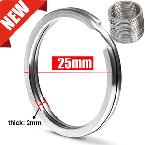 Stainless Steel Polished Keyring Flat Key Ring Rhodium Plated