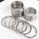 Stainless Steel Polished Keyring Flat Key Ring Rhodium Plated