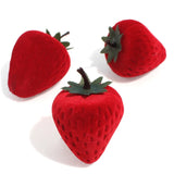 Red Strawberry Velvet Ring Storage Case Jewelry Box Ring Protector Flocking
