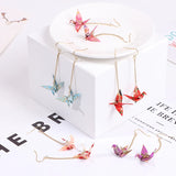 Red Bird Cranes Paper Earrings Romantic Jewelry For Women