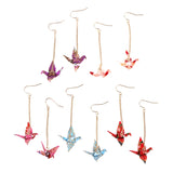 Red Bird Cranes Paper Earrings Romantic Jewelry For Women