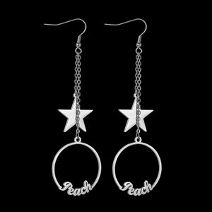 Star Pendant Stainless Steel Dangler Earrings Women's Birthday Gift