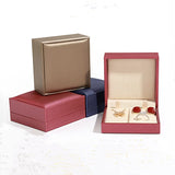 Gold/Blue/Red PU Leather Jewelry Box 9x9x4cm
