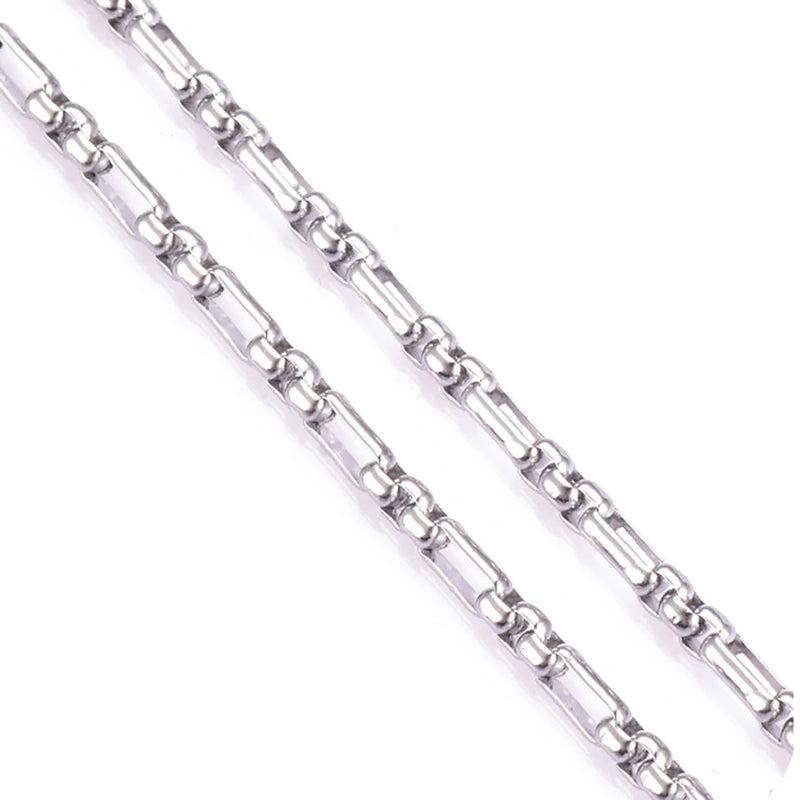 Stainless Steel Square Pearl Chain Necklace DIY Jewelry
