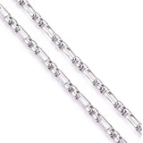 Stainless Steel Square Pearl Chain Necklace DIY Jewelry