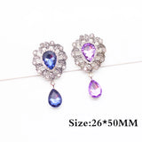 10Pcs 26*50MM Rhinestone Glass Crystal Jewelry Pendant