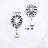 10Pcs 26*50MM Rhinestone Glass Crystal Jewelry Pendant