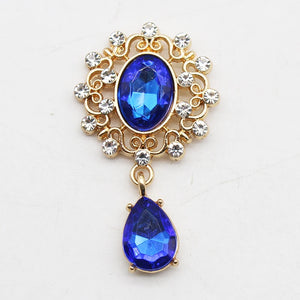 10 Rhinestone Crystal Flat Brooches for DIY Crystal Accessories