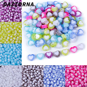 100-400Pcs 4x7mm Heart Acrylic Beads Spacer Jewelry Making DIY Bracelet