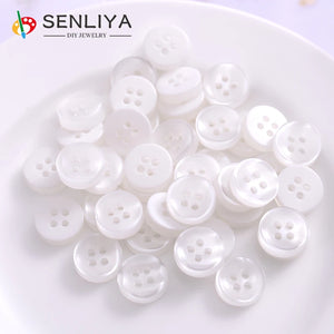 100-300Pcs 11mm Resin Buttons 4-Hole Sewing Scrapbooking Decorative