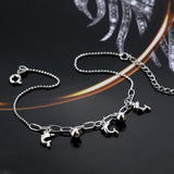 925 Silver Dolphin Pendant Anklet for Women