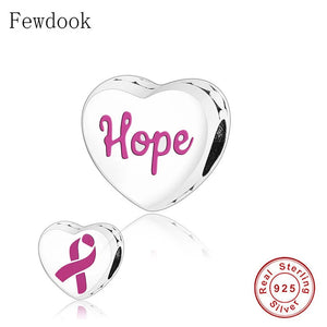 925 Silver Hope Ribbon Breast Cancer Awareness Bead