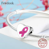 925 Silver Hope Ribbon Breast Cancer Awareness Bead