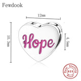 925 Silver Hope Ribbon Breast Cancer Awareness Bead