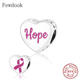 925 Silver Hope Ribbon Breast Cancer Awareness Bead