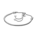 925 Silver Adjustable Bracelet Rose 18 Golden Glitter Slide Shine MOMENTS Bangle