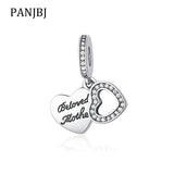 925 Silver Mother Crystal Heart Charm Bead Fit Bracelet