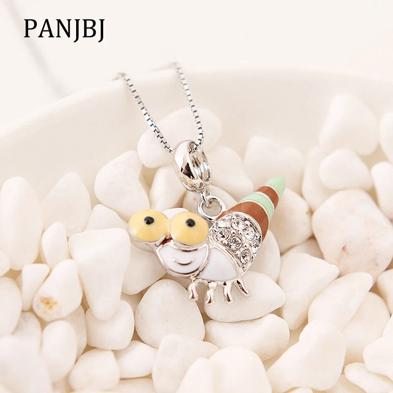 925 Silver Big Eye Bug Worm Charm Pendant CZ Enamel Beads