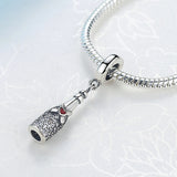 925 Silver Celebration Drink Bottle Charm for Bracelets Necklace