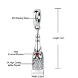 925 Silver Celebration Drink Bottle Charm for Bracelets Necklace