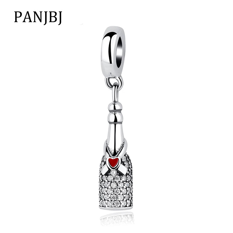 925 Silver Celebration Drink Bottle Charm for Bracelets Necklace