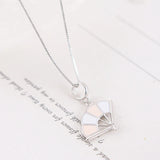 925 Silver Chinese Fan Pendant Enamel Charms for Bracelets Women