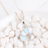 925 Silver Chinese Fan Pendant Enamel Charms for Bracelets Women