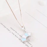 925 Silver Chinese Fan Pendant Enamel Charms for Bracelets Women