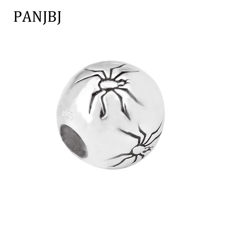 925 Sterling Silver Spider Bead Charm for Bracelet Necklace DIY
