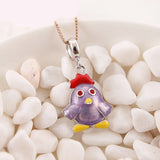 925 Silver Chicken Baby Pendant Enamel Charm for Bracelet Necklace DIY Jewelry