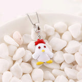 925 Silver Chicken Baby Pendant Enamel Charm for Bracelet Necklace DIY Jewelry