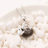 925 Silver Dog Puppy Handbag Pendant Enamel Charm Beads
