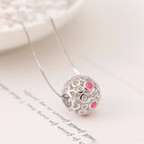 925 Silver Circle Pink Spot Bead Charm for Bracelets & Necklace