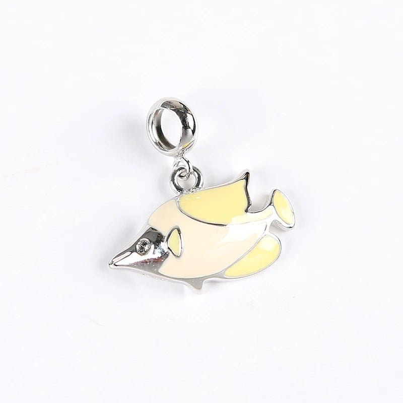 925 Sterling Silver Fish Pendant Charm for Bracelets