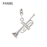 925 Silver Trumpet Pendant Charm Music for Bracelet Necklace DIY